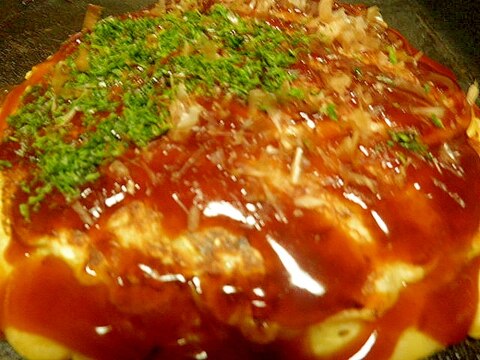 白菜入りのお好み焼き